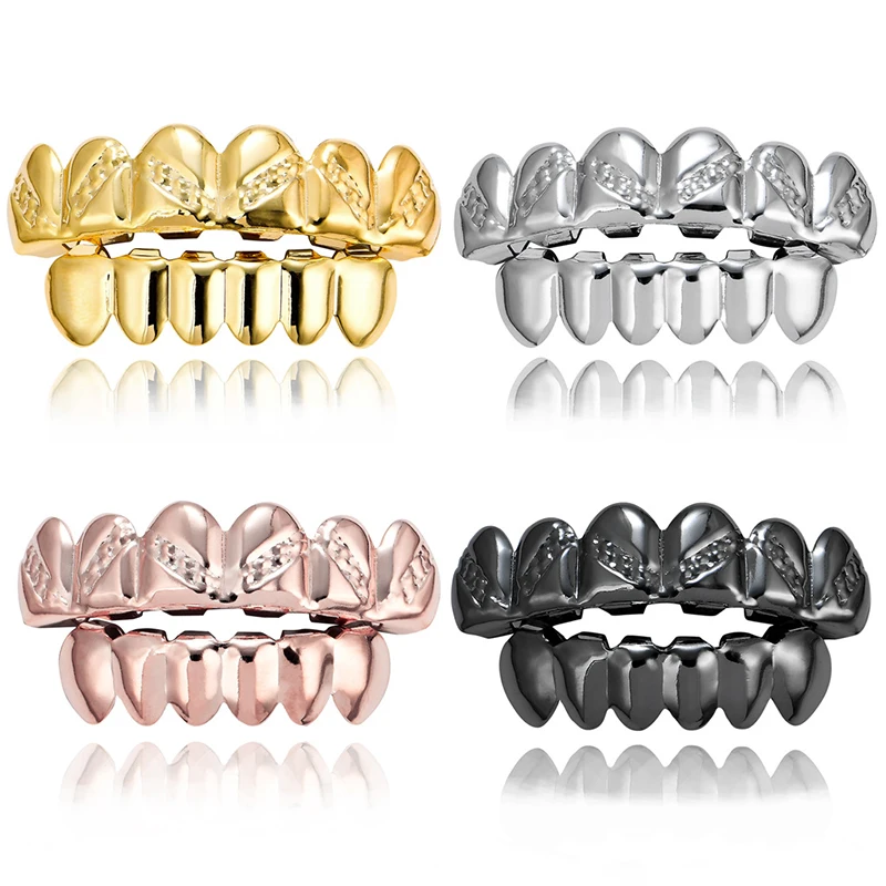 Набор зубных протезов унисекс Комплект золотого и серебряного цвета верхняя