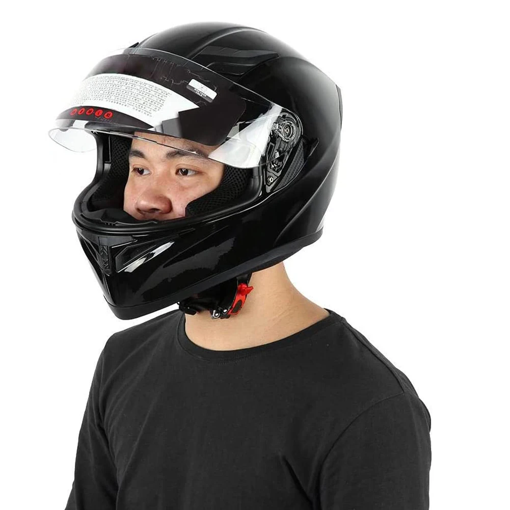 

Unisex Adult Full Face Motorcycle Safety Helmet With Double Lenses Black XXL Motorcycle Parts Bright Black JK105-XXL