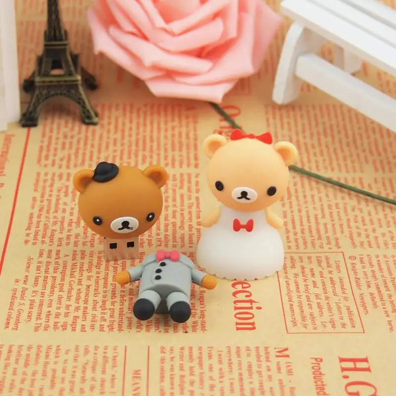 Оптовая продажа USB флешки Свадебный Медведь Флешка usb флэш 128 МБ 32 Гб 64 карта