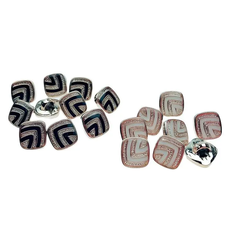 

HL 50/100pcs 10mm Square Dripping Oil Shank Plating Buttons DIY Apparel Sewing Accessories Shirt Buttons
