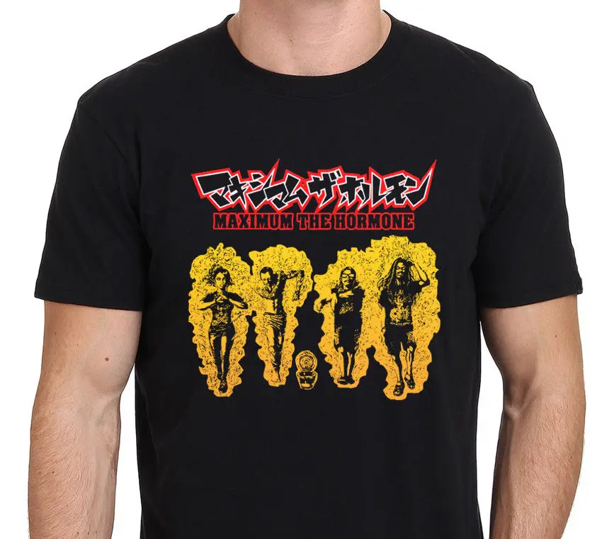 Новинка футболка с гормонами японской рок группы Мужская черная размер S