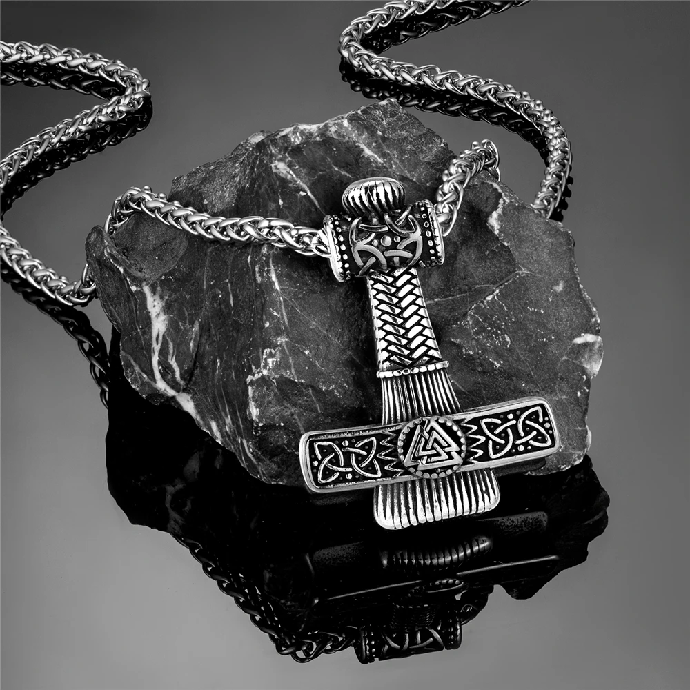 Мужской скандинавский Викинги Тор ожерельлье Молот из нержавеющей стали