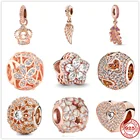 Женский браслет из серебра 925 пробы, с подвеской в виде короны и цветов