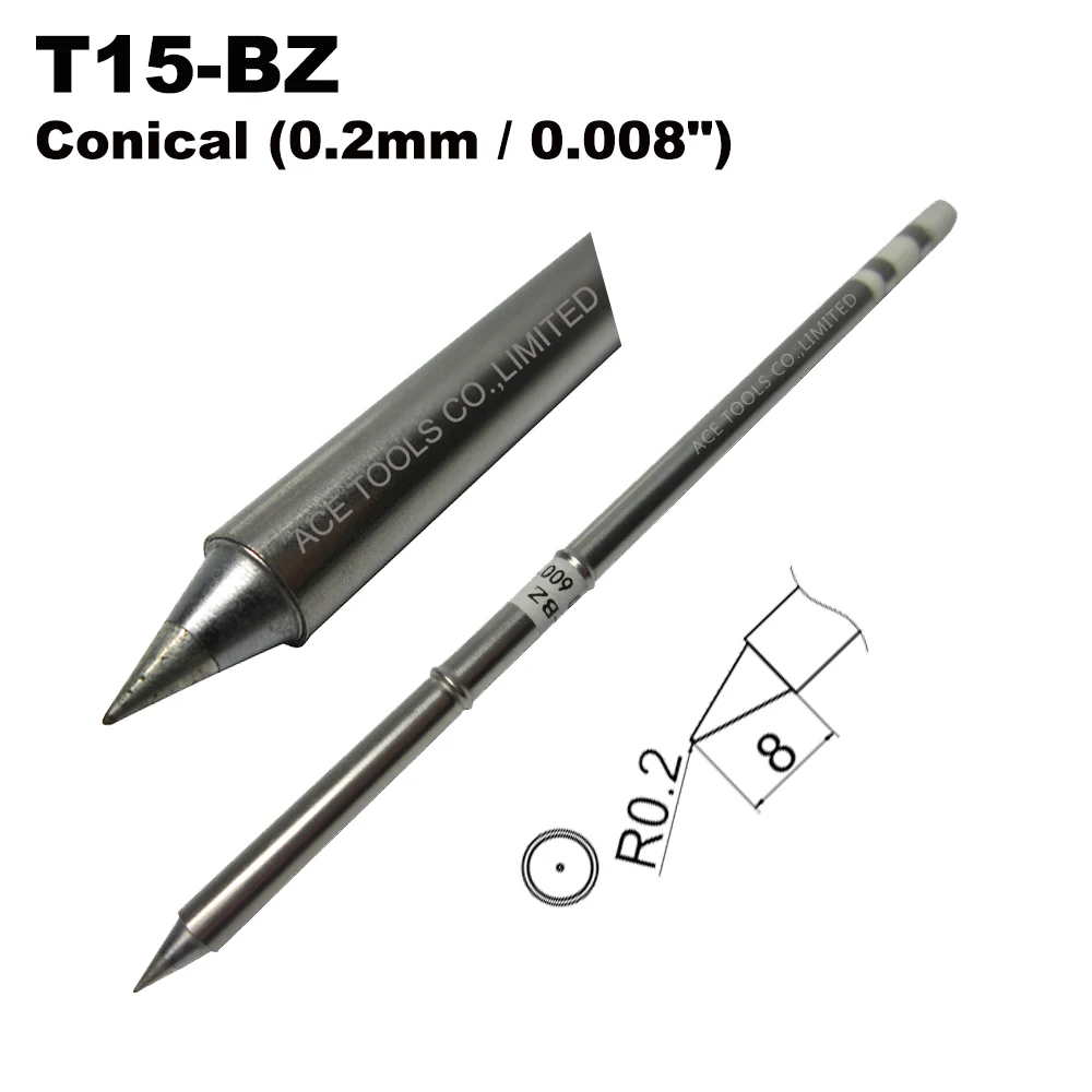 T15-BZ конический Запасной наконечник для HAKKO FM-203 FM-204 FM-206 FX-951 FX-950 FX-952 FX-9501 FM-2028 |