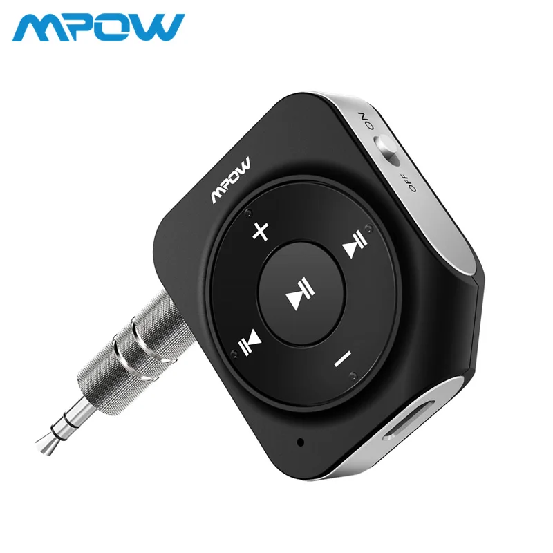 Black Adapter Mpow Bluetooth V4.1 приемник автомобильный комплект аудио адаптер Встроенный 2 микрофона 15 ч Время воспроизведения Hands-free для домашней автомобильной звуковой системы - Цвет: Black Adapter