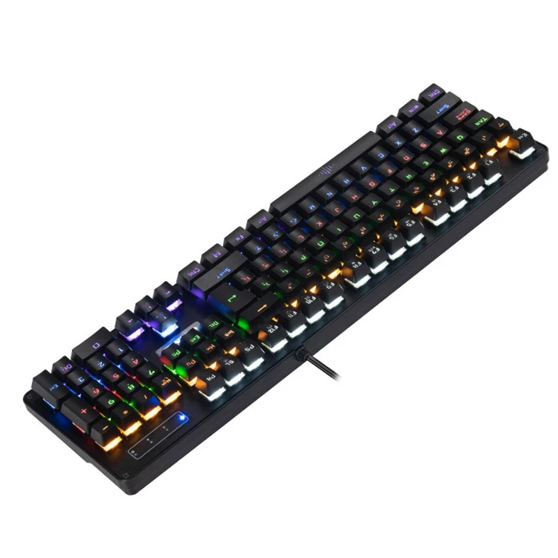 

Gaming Keyboard Mechanical Keyboard RGB Mix Backlit 104 Keys Green Axis Keyboard for PUBG LOL CS:GO Game Laptop PC