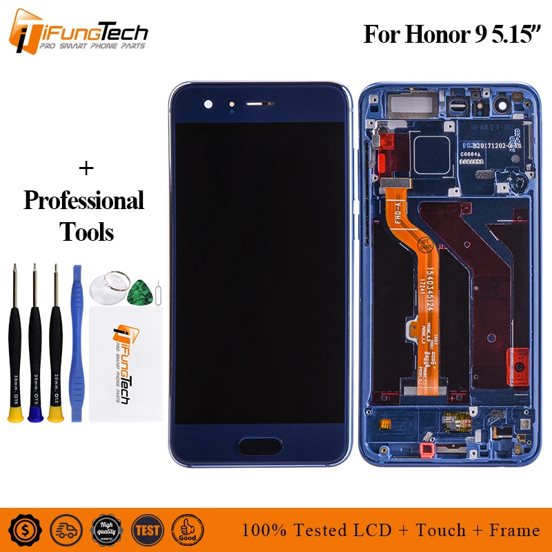 ЖК дисплей 5 15 дюйма для Huawei honor 9 и сенсорная панель цифровые запасные части в