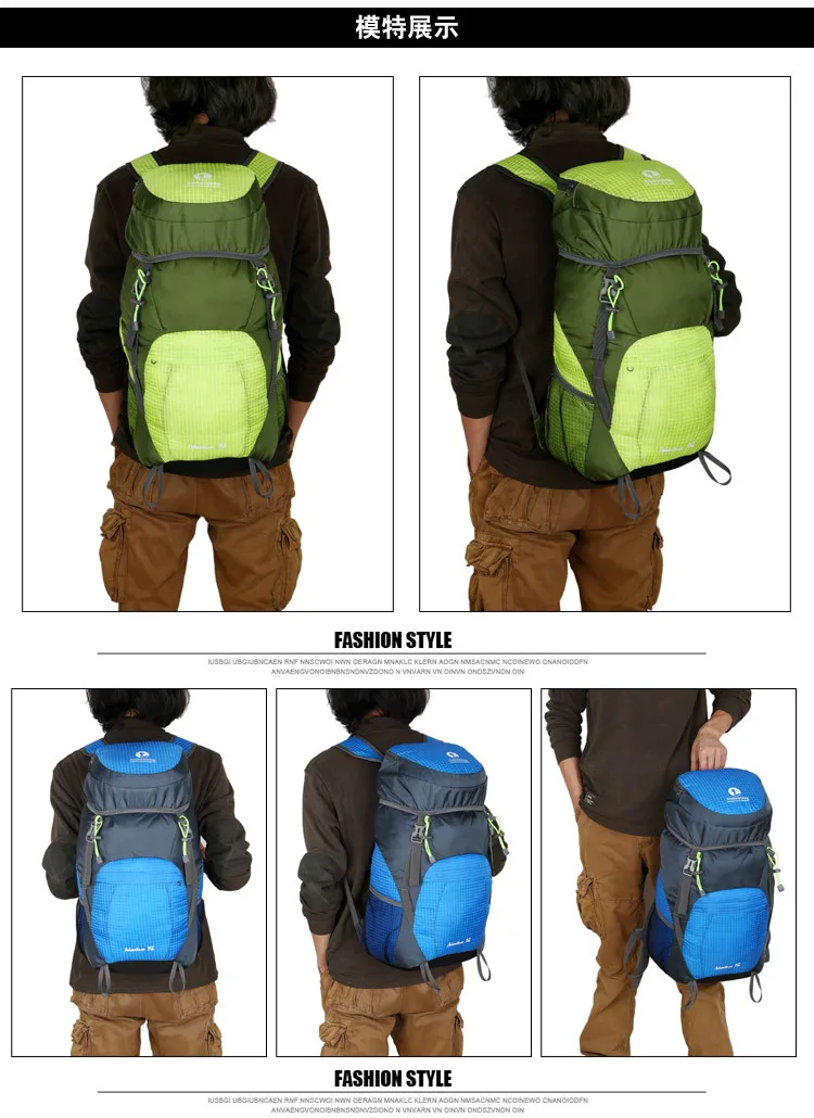Men Outdoor backpack camping bag 35L Ultralight waterproof travel Folding backpack Women Sports camping hiking Hike Pack