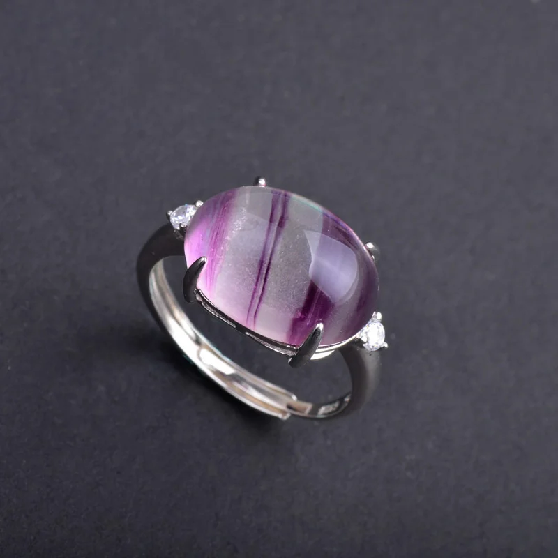 Женское и женское кольцо из флюорита серебра 925 пробы 13 х17 мм|Кольца| |