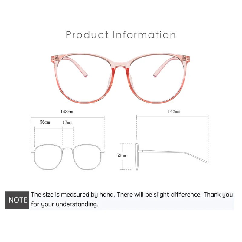 

Anti Blue Light Glasses Blocking Filter Round Computer Glasses Men Women Super Light Frame Eyeglasses Pink Clear Spectacles