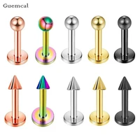 guemcal 1pcs stainless steel ball lip earring stud 16g labret piercing cartilage tragus pircing body jewelry new