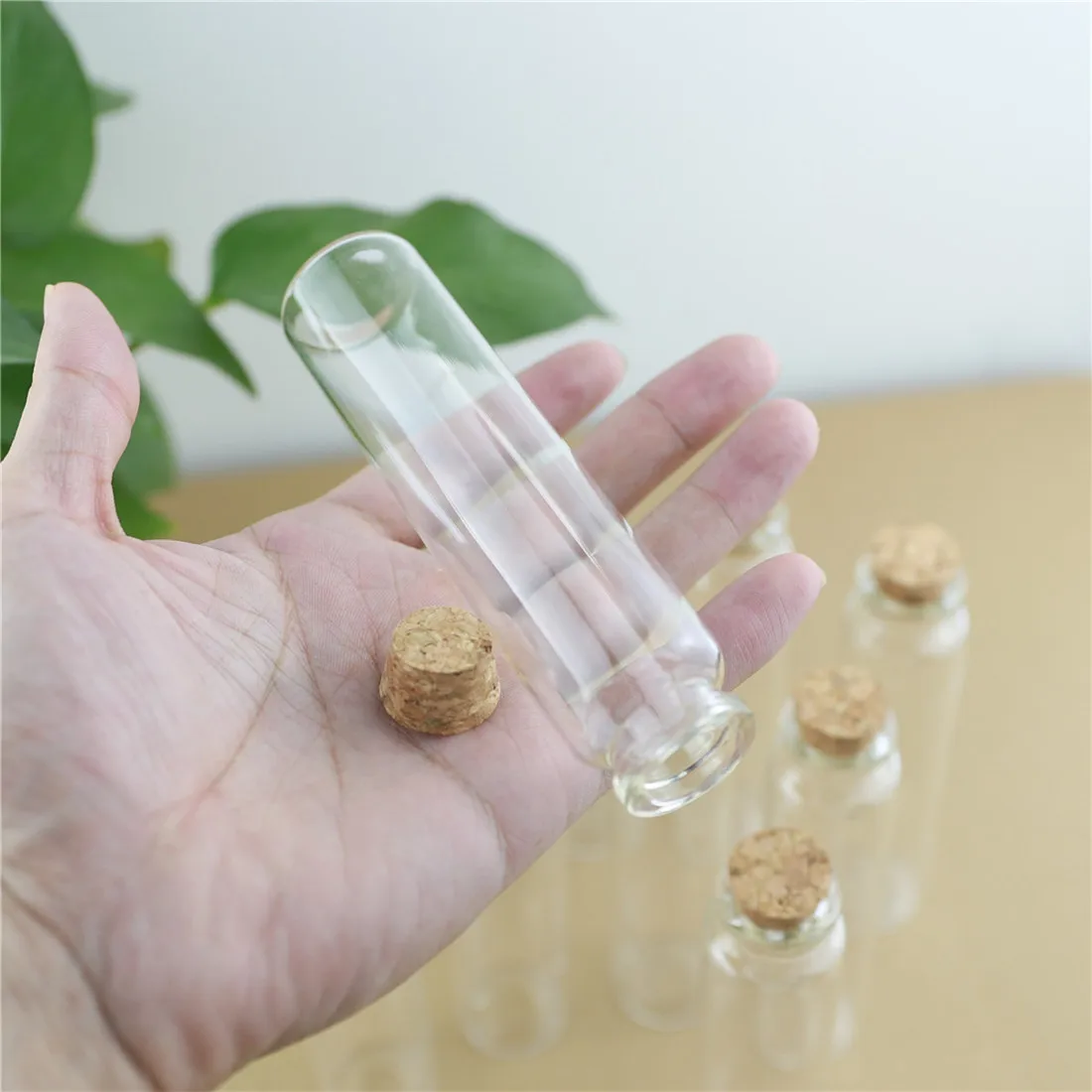 

12 pieces 30*120mm 60ml Cork Glass Bottle Stopper Crafts Jars Mini Transparent Empty DIY Wishing Glass Vial Bottles Gift