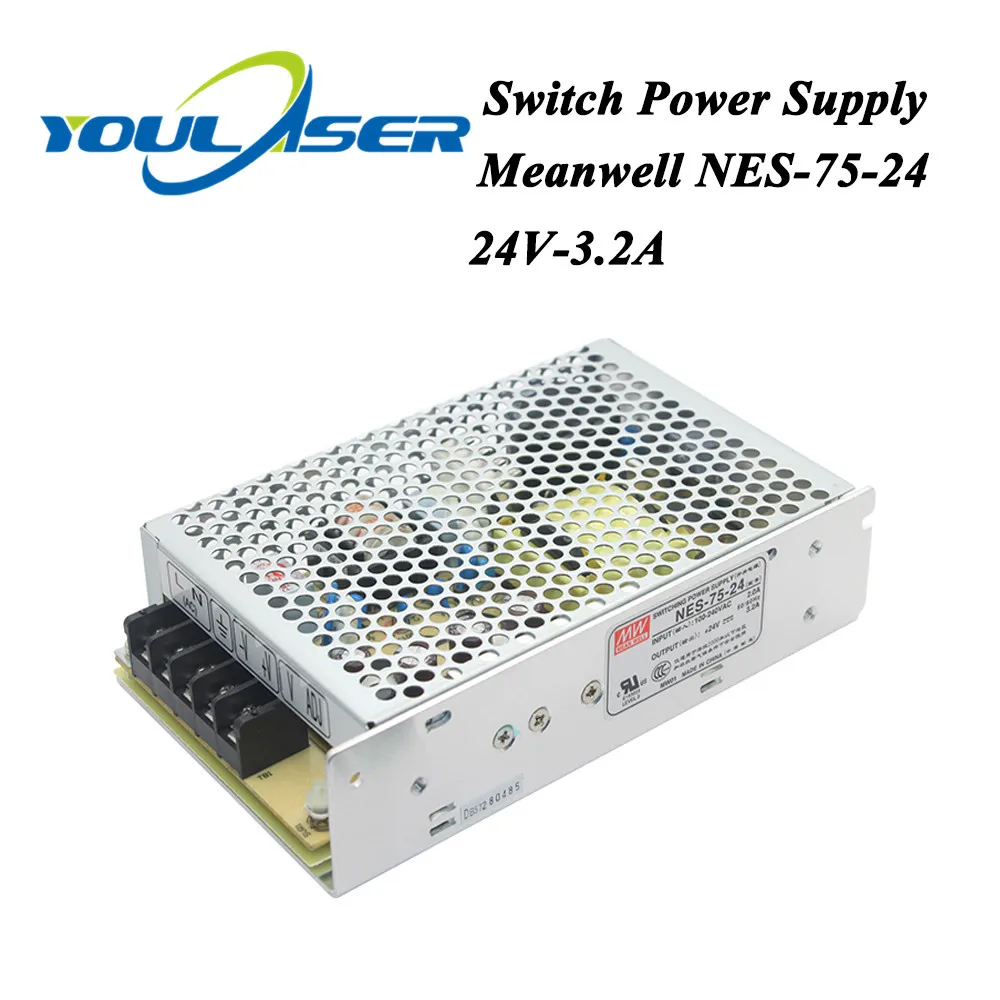 

Taiwan Meanwell Switching Power Supply NES-75-24 24V 3.2A 75W for Laser Controller Single output DC Power Supply