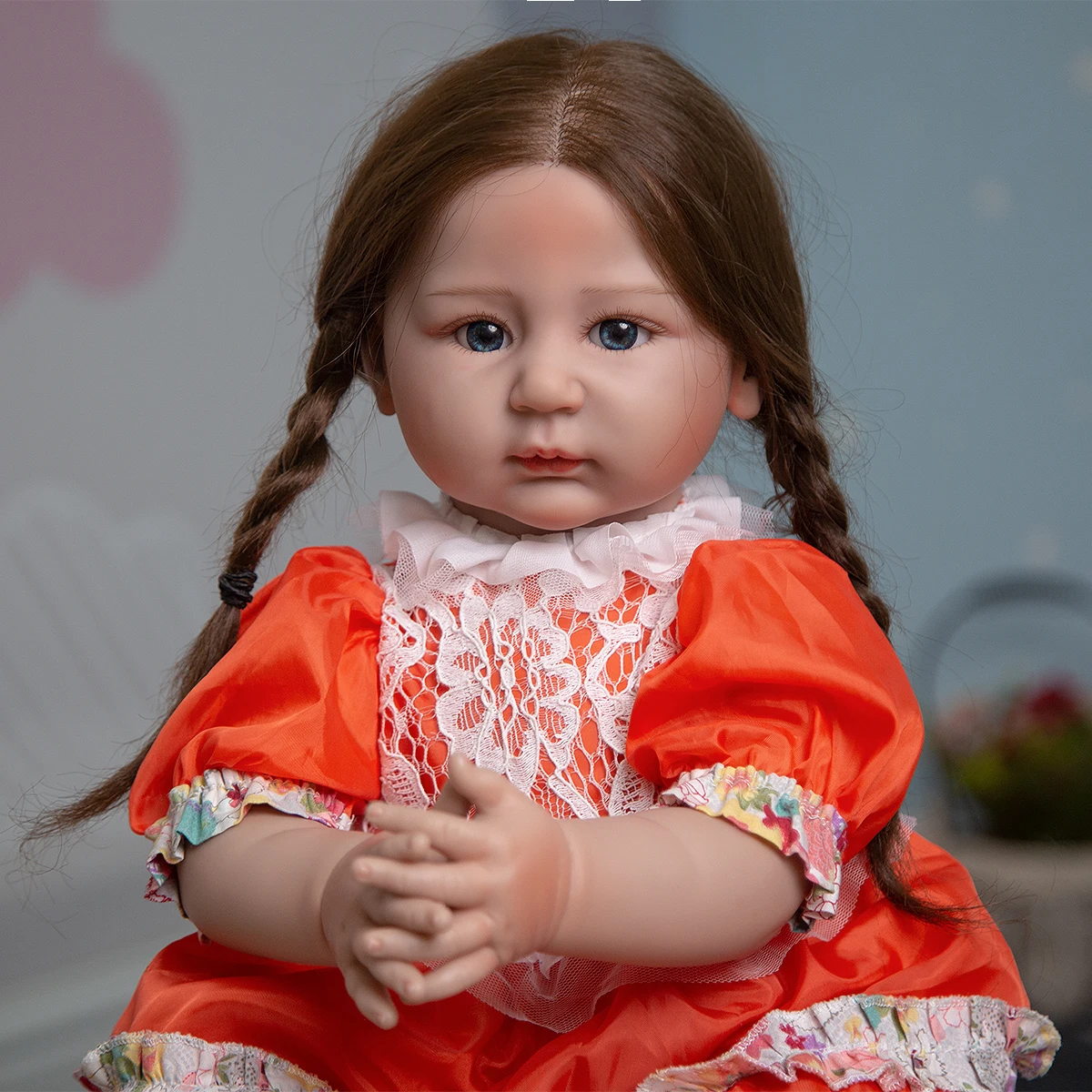 spesifikasi 22 Inci 55 CM Kain Tubuh Gelisah Mainan Reborn Boneka Bayi Manusia Hidup Sederhana Lesung Pipi Bayi Baru Lahir Boneka Anak-anak Untuk Hari Anak-anak Hadiah Mainan