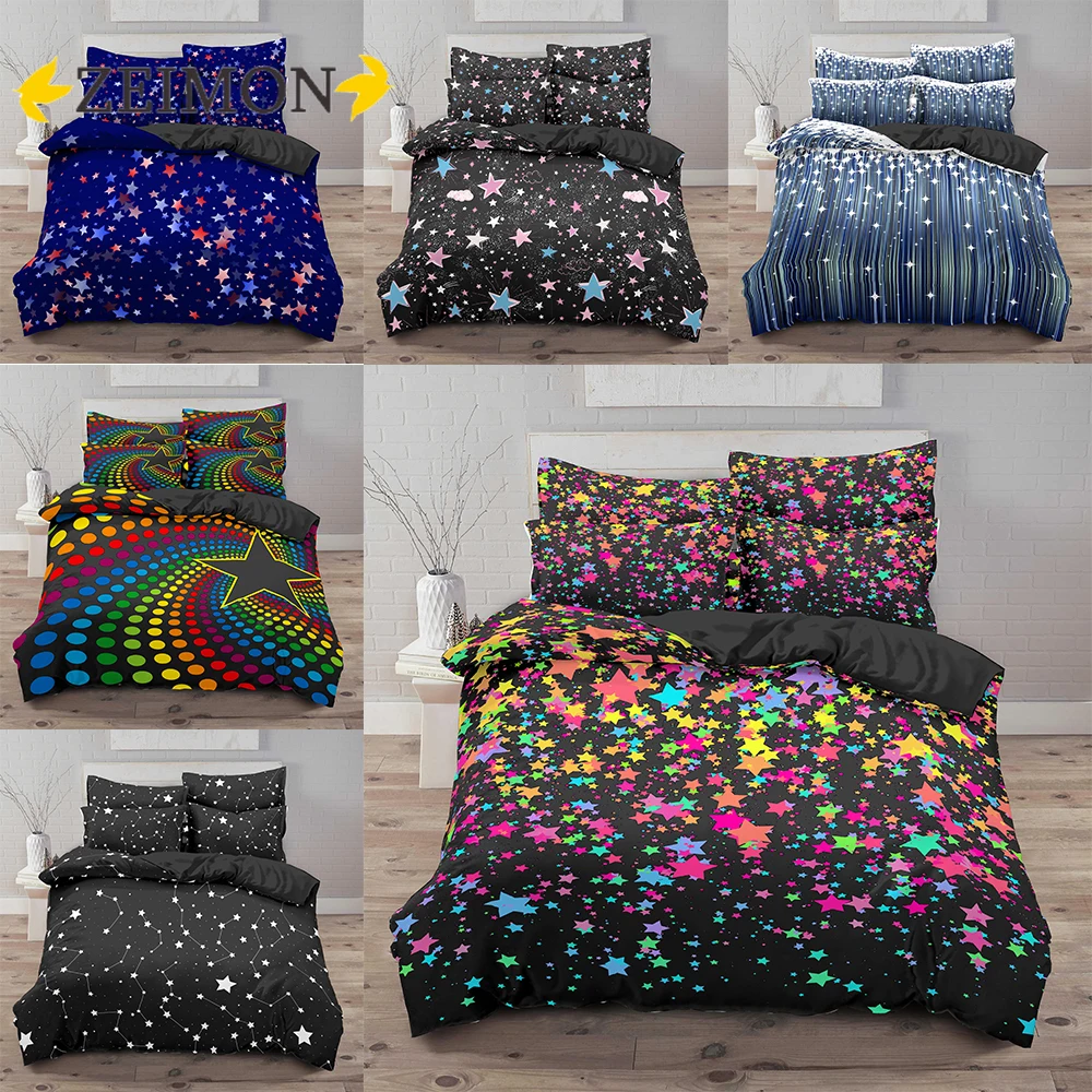 

Комплект постельного белья ZEIMON со звездами, 3D принт, Звездная Вселенная, галактика, мягкое одеяло, наволочка, пододеяльник, постельное белье...