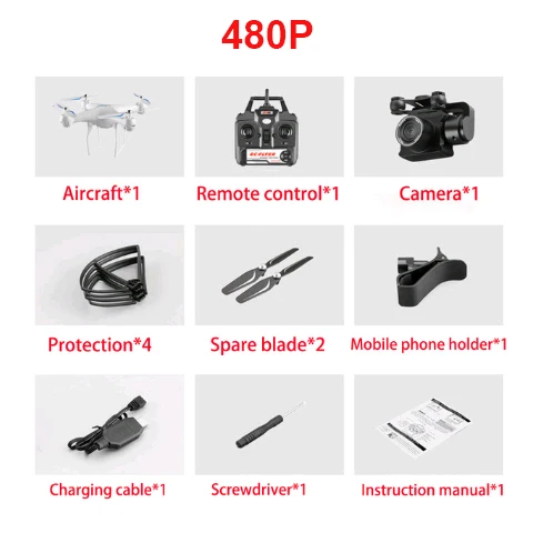 Радиоуправляемый вертолет складной Дрон wifi FPV с камерой ESC 4K HD 1080P Радиоуправляемый Дрон четырехосевой воздушный пульт дистанционного управления Квадрокоптер самолет - Цвет: 480P White