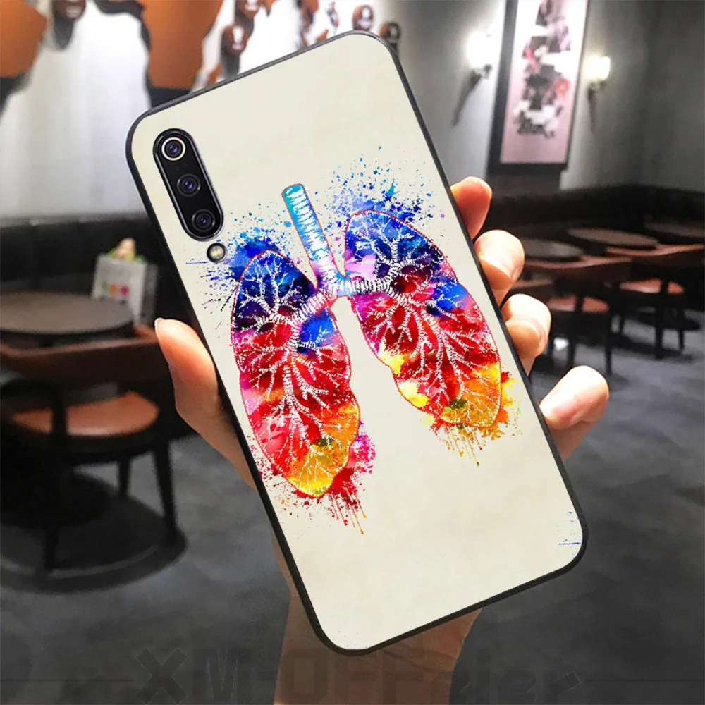BaweiTE Medical Organs Brain Kidney Art Fashion black Phone Case for Xiaomi 8 9 se 5X Redmi 6pro 6A 4X 7 5plus note 5 | Мобильные
