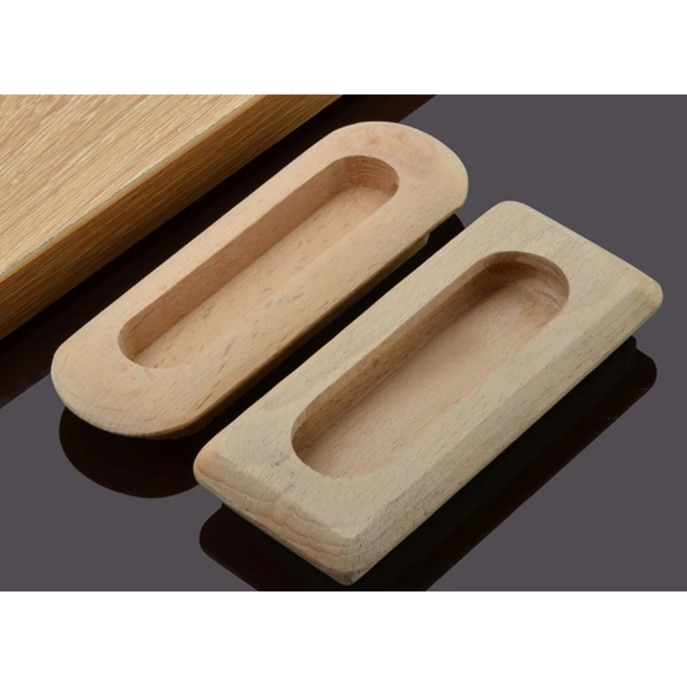 10 шт./лот Неокрашенная цельная деревянная Встраиваемая ручка Встроенная для