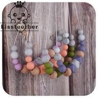 kissteether food grade silicone pendant teething necklace hexagon silicone beads nursing teether necklace baby molar necklace
