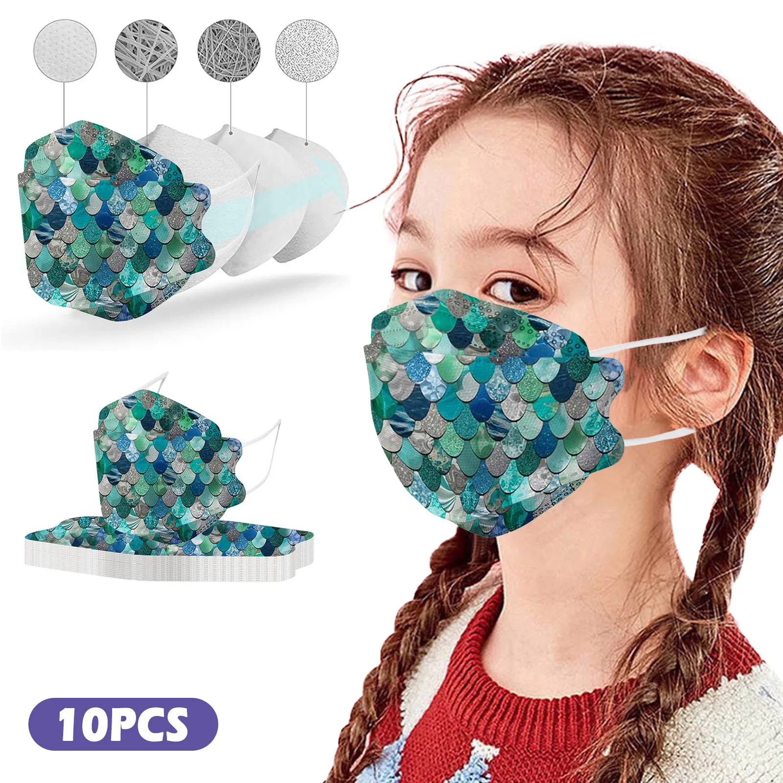 10 шт. От 3 до 12 лет дети детские маска одноразовая Корея Стиль для лица с 4Ply петли