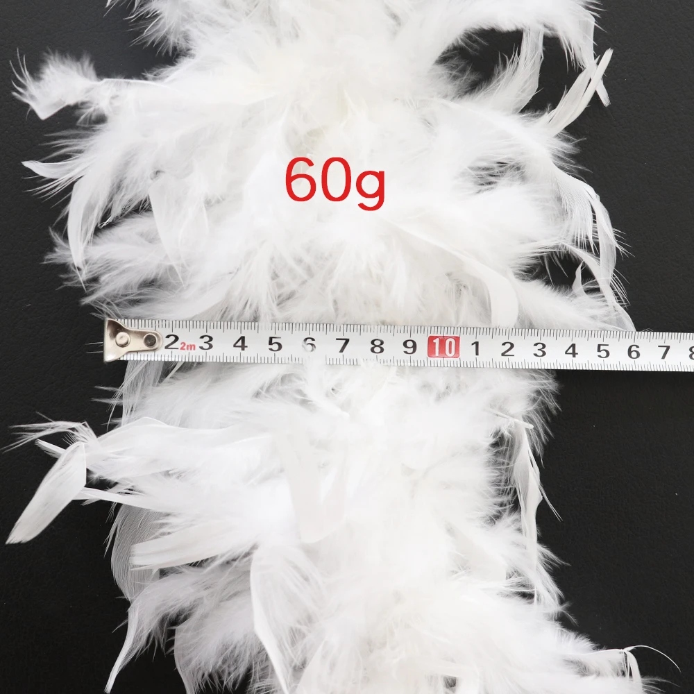 

2Yards Natural Fluffy Turkey Feather Boas Costume Party Decorative White Feathers Shawl for crafts Wedding Scarf plume