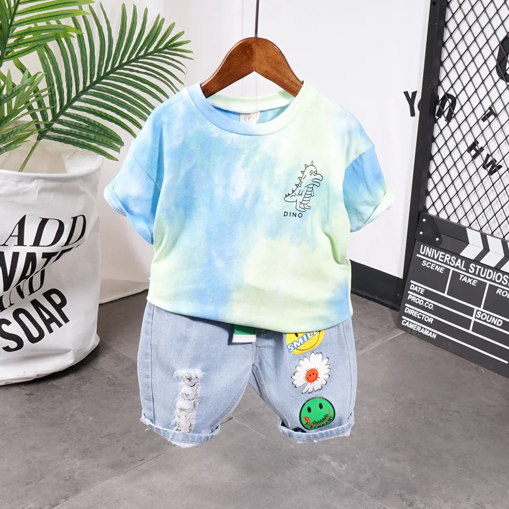 2020 летний спортивный хлопковый костюм с мягкими шортами для маленьких детей