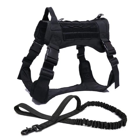 

Military Tactical Dog Harness Adjustable Breathable Tactical Service Dog Vest German Shepherd With Handle Dog Leash Harness