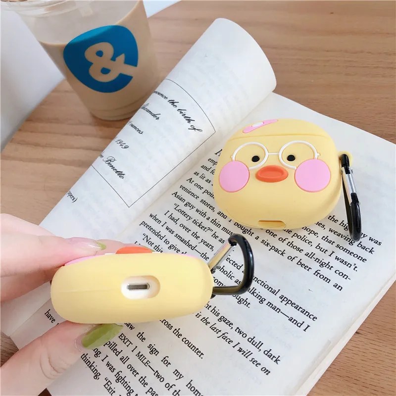 Для AirPods 2 Чехол милый мультфильм утка беспроводной Bluetooth наушники чехол для iPhone Air