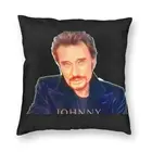 Наволочка с изображением Джонни Холлидей, декоративная подушка из полиэстера, забавная наволочка с изображением рок-музыки, французского певица