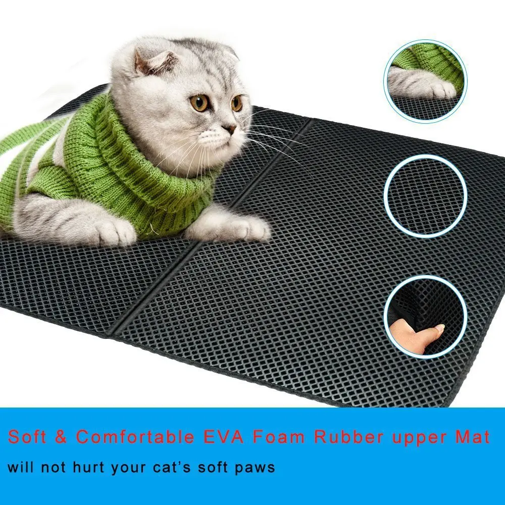 

Mat Pad Double Layer Cat Litter Trapping Pet Litter Cat Mat Clean Pad Products For Cats Accessories