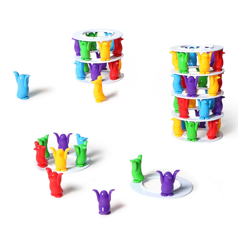 

Penguin Tower Collapse Balance Game Stacking Toy For Children Party Family Funny Thrill Challenge Building Blocks Education Gift