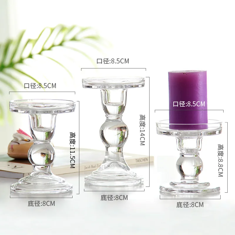 Европейский Романтический стеклянный подсвечник прозрачный для свадебного