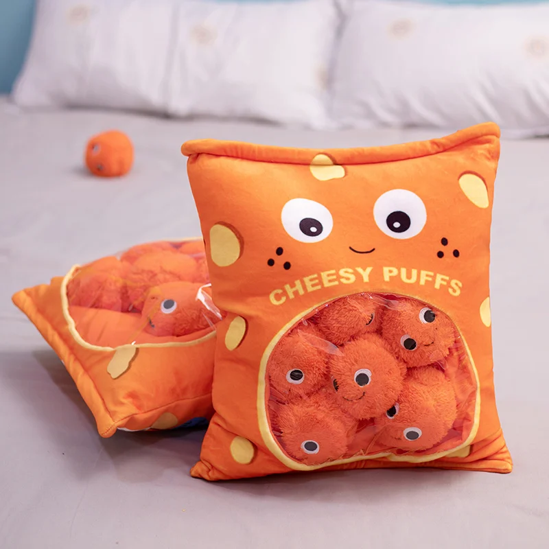 

6pcs 9pcs A Bag of Cheesy Puffs Toy Stuffed Soft Snack Pillow Plush Puff Poy Kids Doll Birthday Christmas Gift for Children