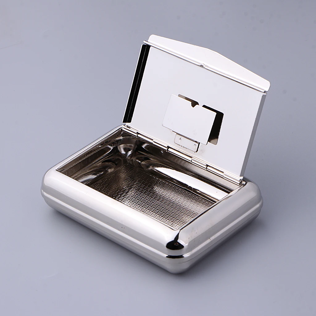 

1Pc Silver Metal Tobacco Storage Case Box Holder Moist Preserve