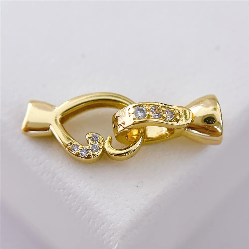 

18K Brass Gold Plated Zircon Necklace Bracelet Clasp DIY Jewelry Accessories Free Shipping