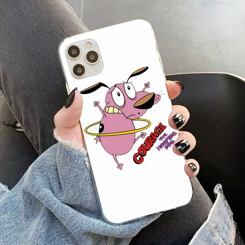 

YNDFCNB cartoon courage cowardly dog Phone Case for iPhone 11 12 pro XS MAX 8 7 6 6S Plus X 5S SE 2020 XR case