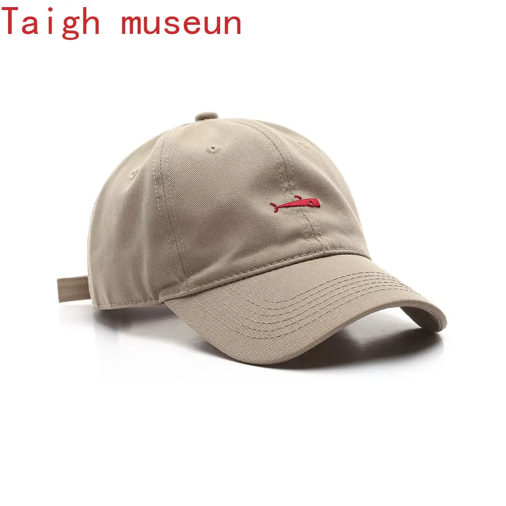 

Embroidered Fish Adjustable Baseball Caps Casual Solid Color Cotton Curved Sun Visor Hats Men Women Fashion Sun Hat