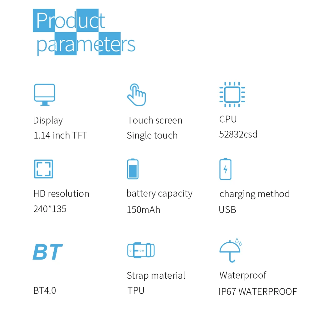 Водонепроницаемый смарт-браслет фитнес-трекер измерение артериального давления
