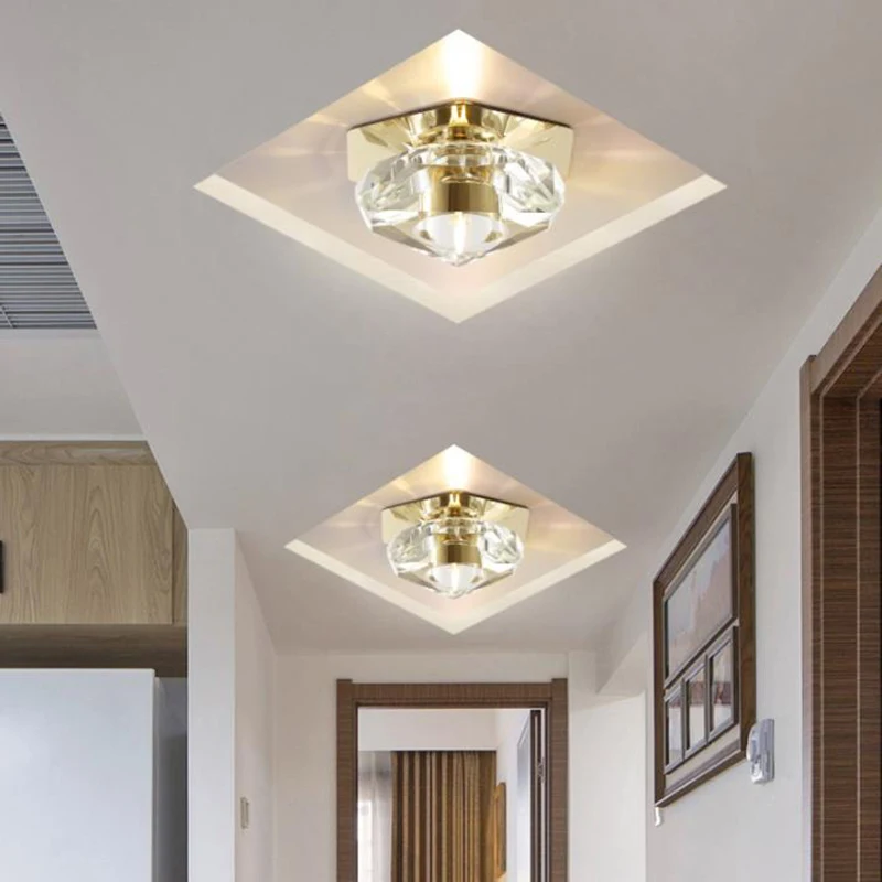 Пост-современный светодиодный Кристалл Потолочные светильники минималистский