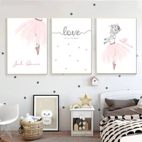 ballerina girl canvas painting childrens posters and prints print pictures nordic childrens room home decor christmas gifts