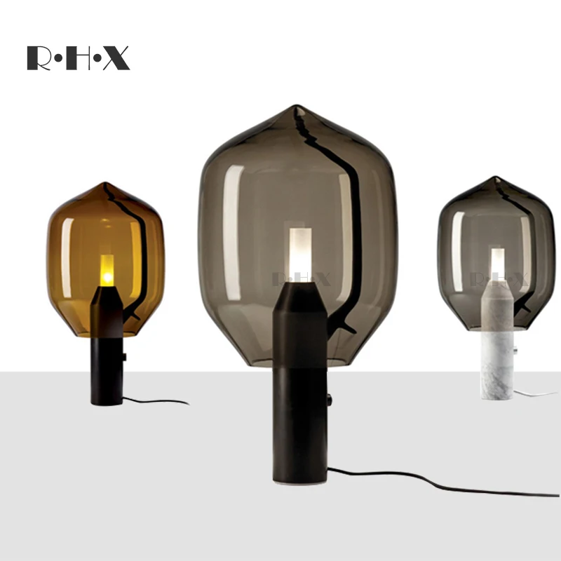 Стеклянная художественная Настольная лампа для Северной Европы оригинальная промышленная прикроватная в