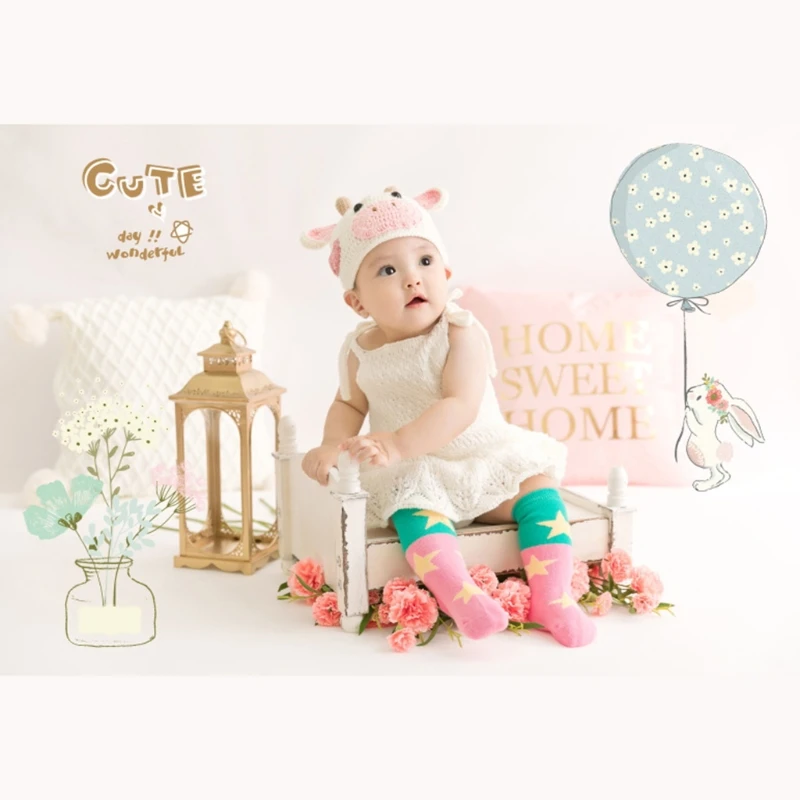 

3/6Pcs Baby Cotton Hat Romper Socks Set Newborn Photography Props Infant Outfits