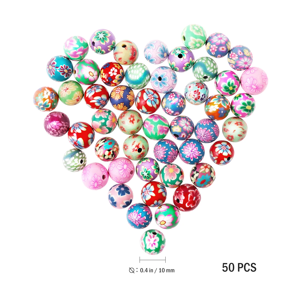 ROSENICE 50 шт 10 мм цветные круглые бусины Полимерная глина для изготовления