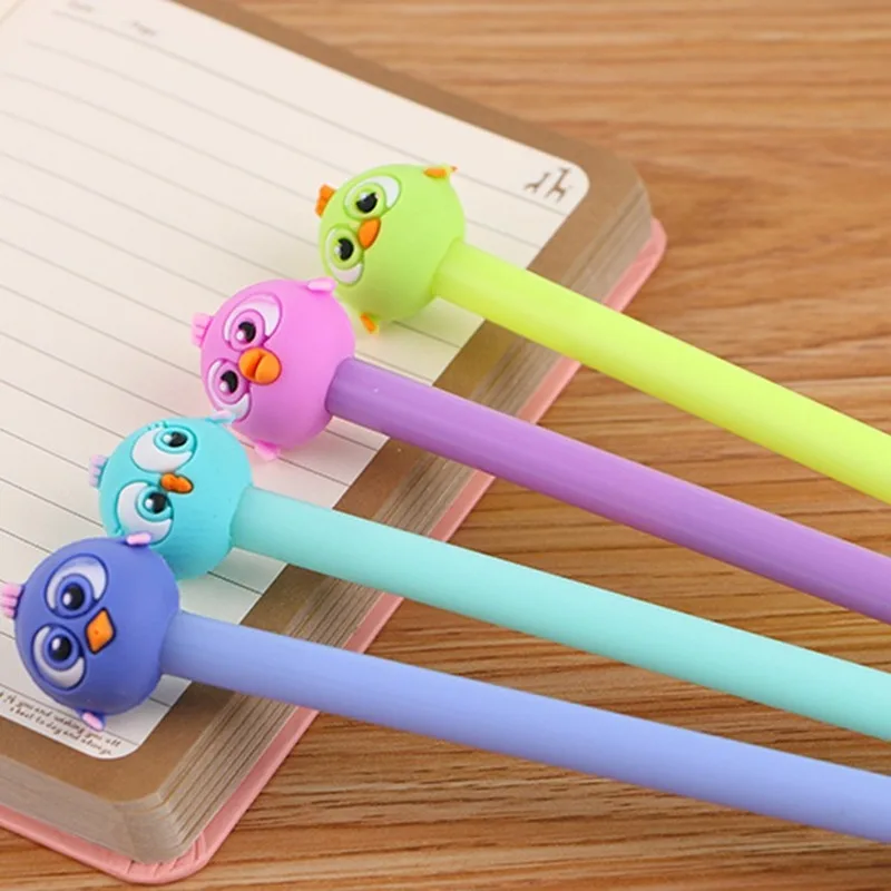 20 Pcs Creative Bird Silicone Gel Pens Set Cute Candy Color Student Stationery High Quality Office Signature Pen Factory Outlet