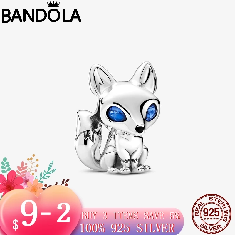 Осень 2020 Новое поступление милая синяя лиса Шарм бусина подходит для