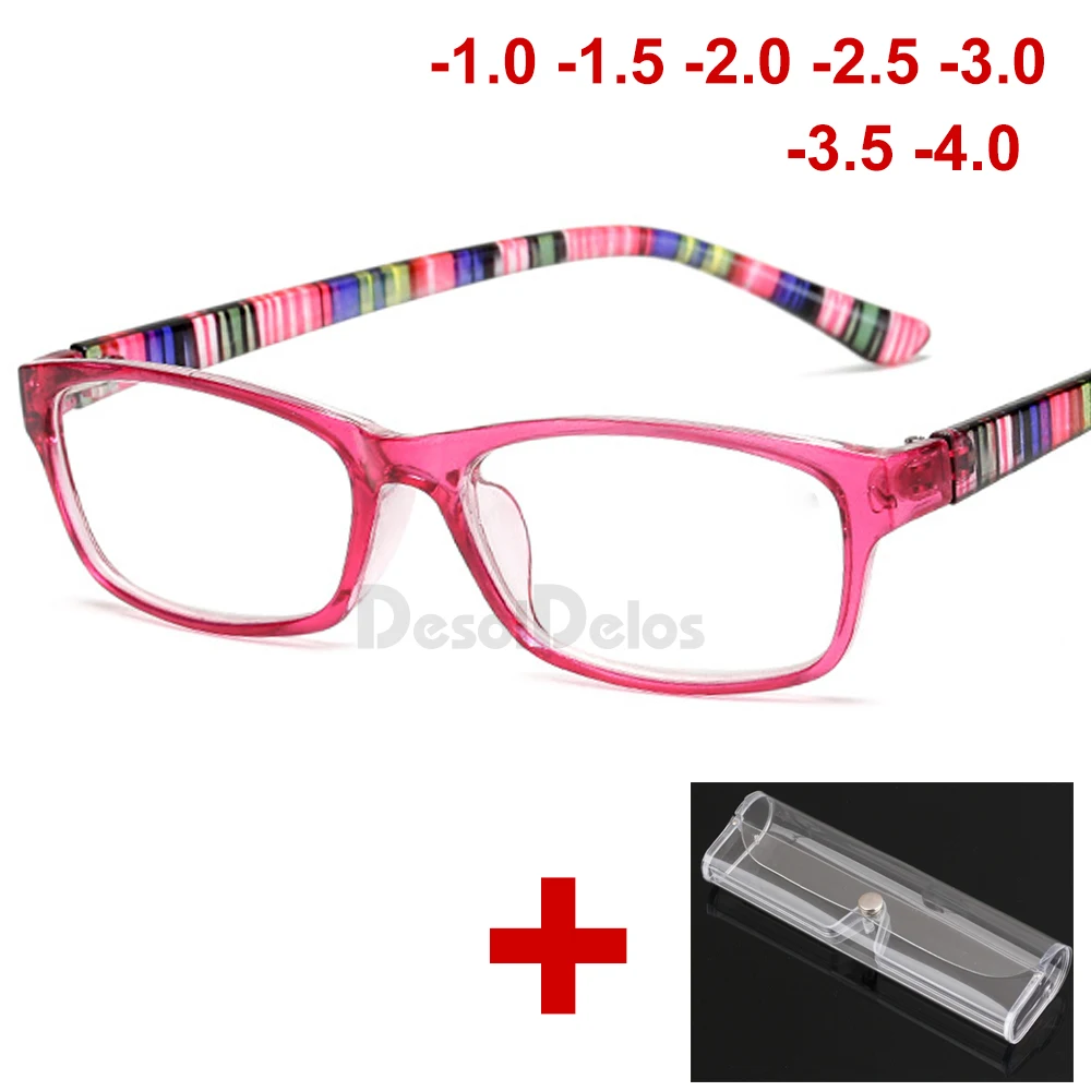 

Rectangle Reading Glasses Brand Men Women Stripe Legs Eyewears Readers Presbyopic 1.0 1.5 2.0 2.5 3.0 3.5 4.0 Diopter With Case