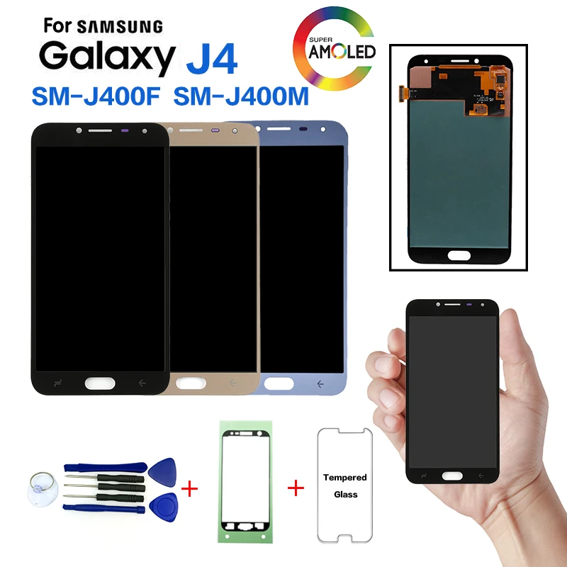 Оригинальный дисплей AMOLED для Samsung J4 J400 сменный ЖК-экран SM-J400F ЖК-дисплей модуль