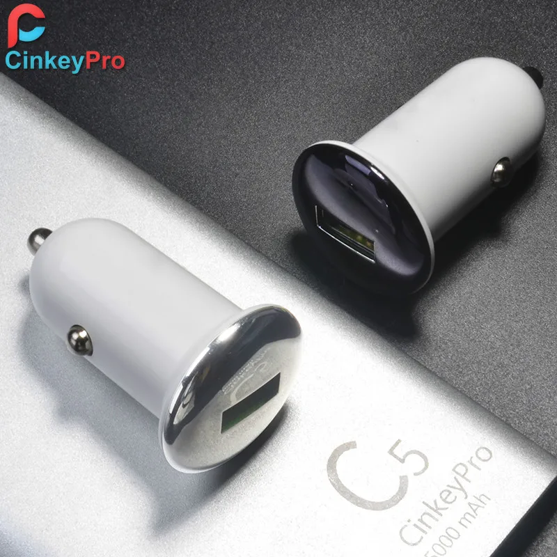 Автомобильное зарядное устройство CinkeyPro QC3.0 для iPhone Samsung Быстрая зарядка USB