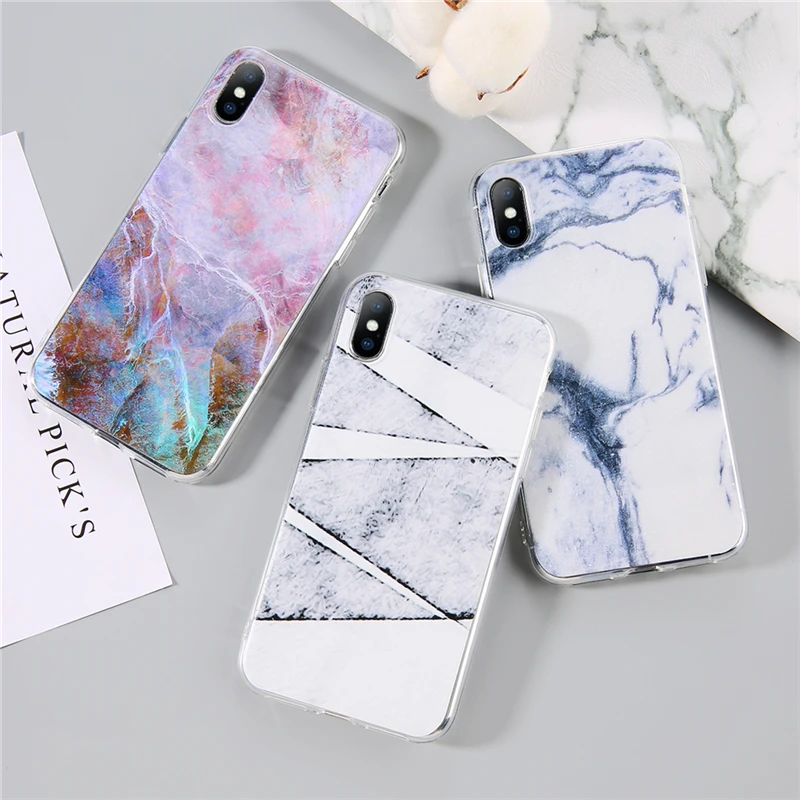 

Translucent Marble Stone Texture Gradient Phone Case For iPhone 11 13 12 Pro XS Max 6 6S Plus 7 8 Plus XR 5S SE 2020 Back Covers