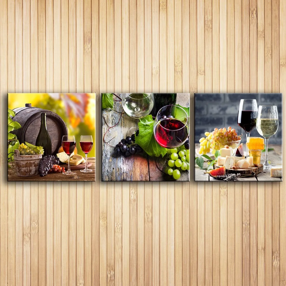 Семейная искусственная живопись тройное вино домашняя настенная картина маслом